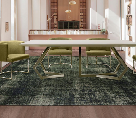 Tapis de salon contemporain rectangulaire vert -  ma salgueiro - souffle d'intérieur