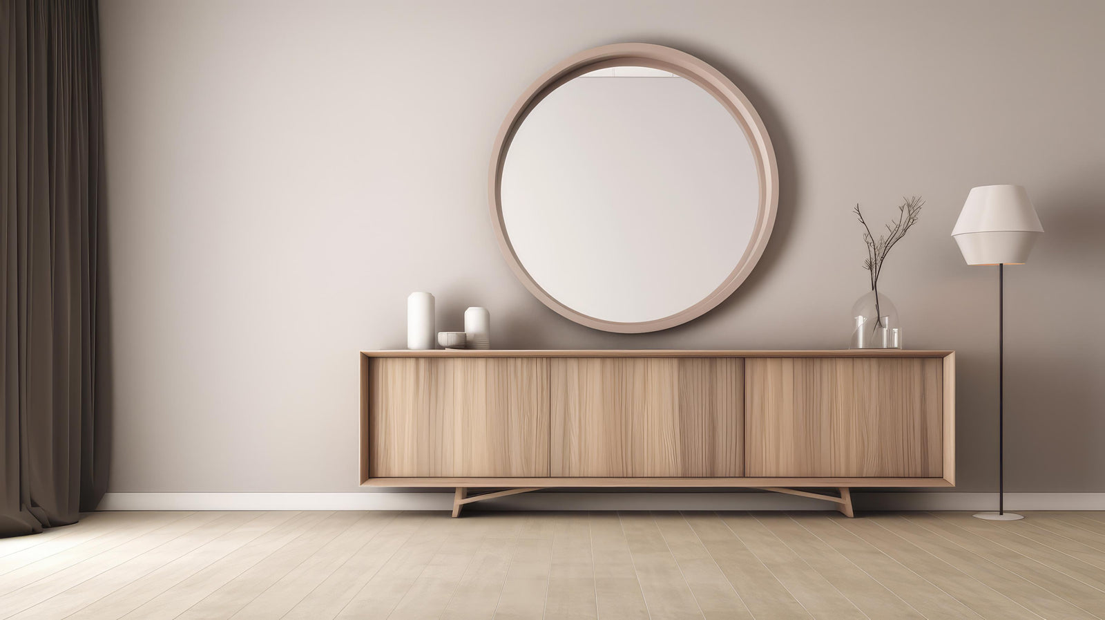 miroir au dessus d'un buffet