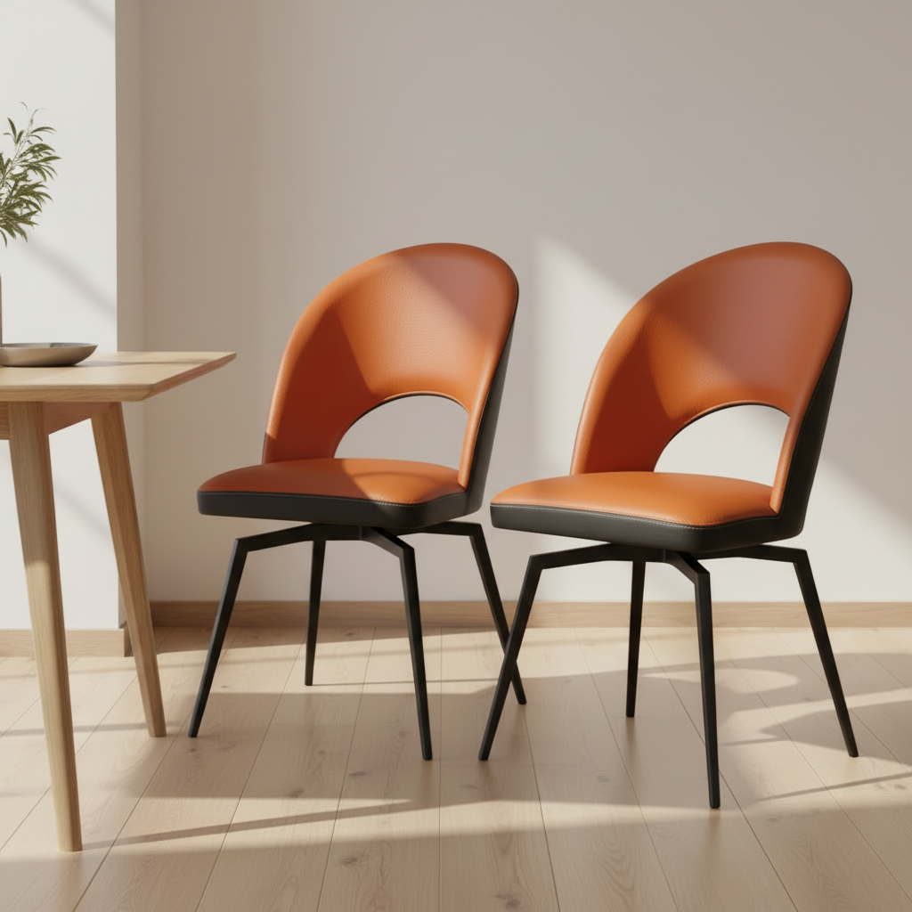 Chaise Adeline Tablacasa pivotante PU effet cuir - vue 3/4