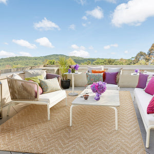 Tapis d'extérieur beige à motif - Belize