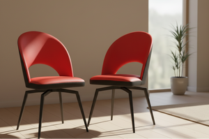Chaise Adeline Tablacasa pivotante PU effet cuir - vue de profil