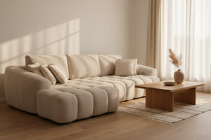 Beige corner sofa 286x200cm - Pola