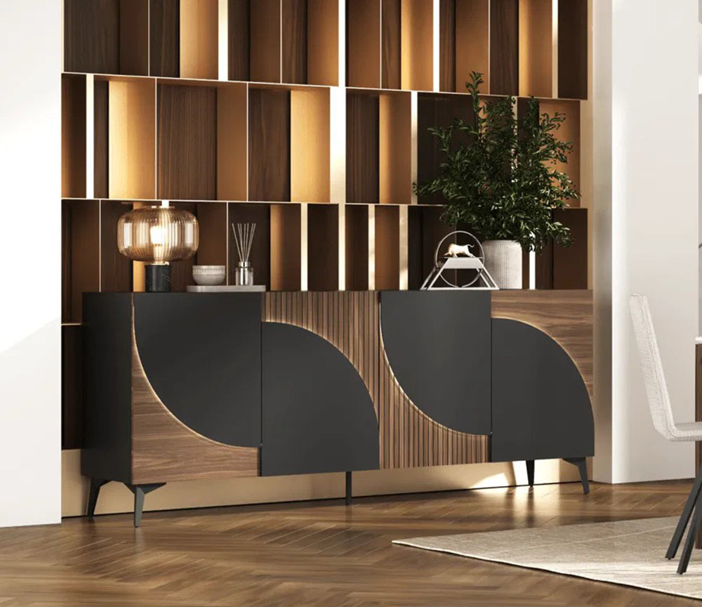 Buffet de salle à manger 4 portes laqué - Animovel - Souffle d'intérieur
