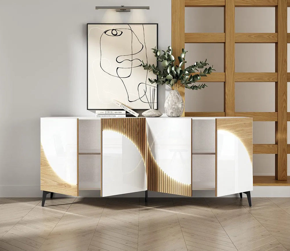 Buffet de salle à manger 4 portes laqué - Animovel - Souffle d'intérieur