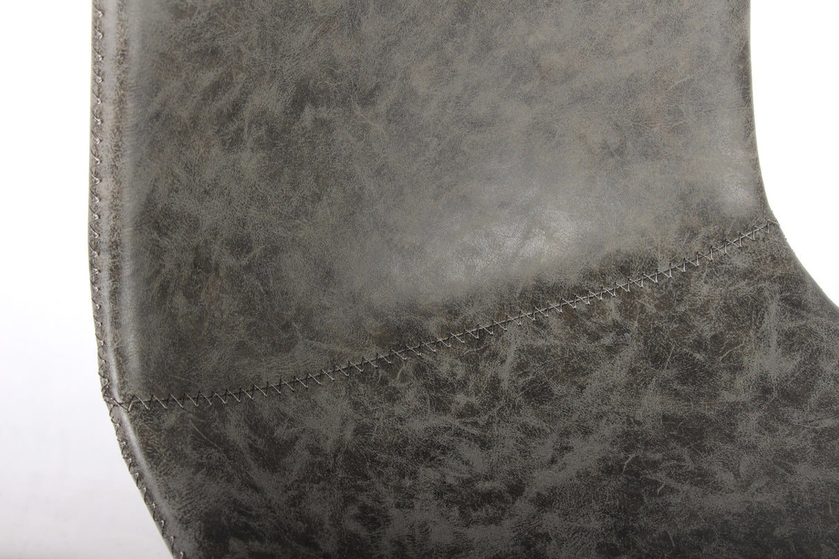 High chair in gray faux leather - Ozany