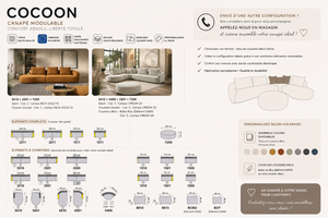 Canapé d'angle bouclette beige arrondi - Cocoon