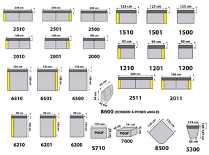 Corner sofa forward backward 282x189cm - Cassy