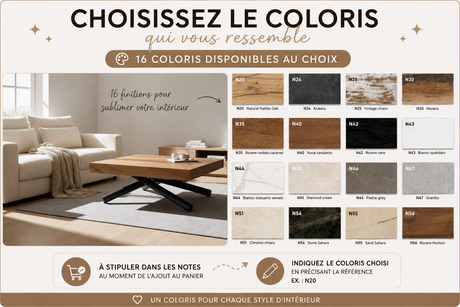 table basse relevable et extensible