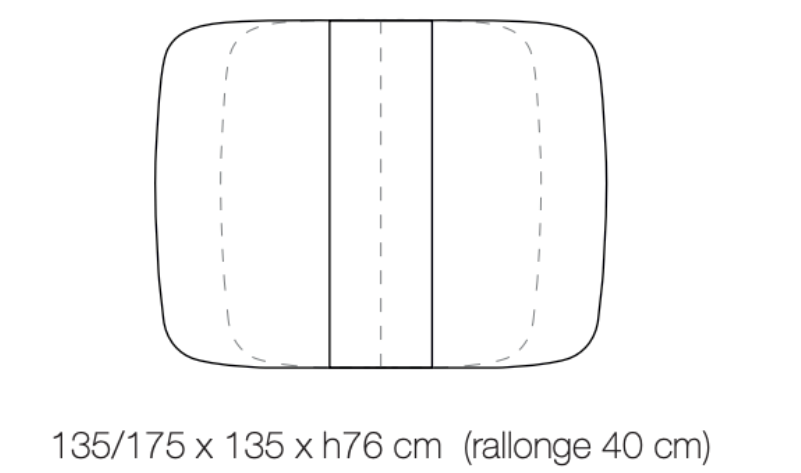 Table céramique carré grise extensible - Lima