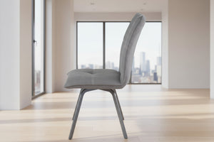 Chaise en tissu de salle à manger avec pieds en métal noir - Souffle d'intérieur