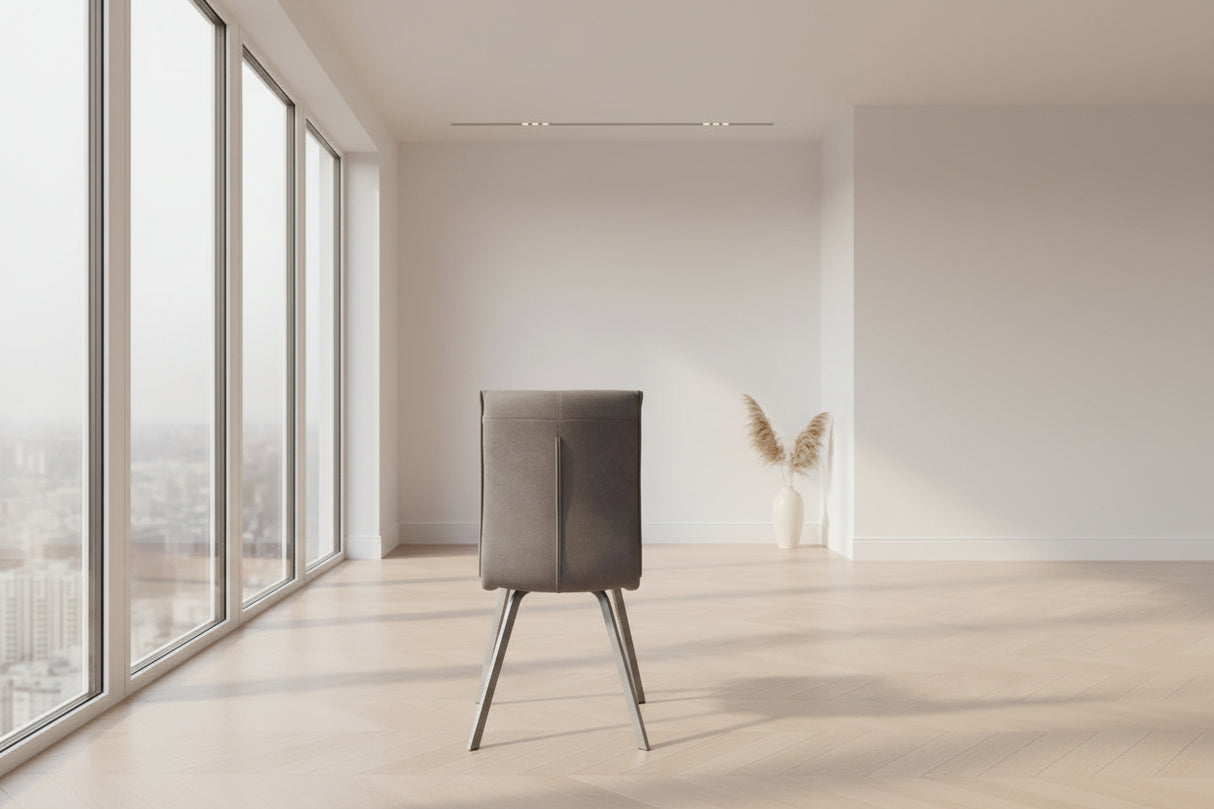 Chaise en tissu de salle à manger avec pieds en métal noir - Souffle d'intérieur