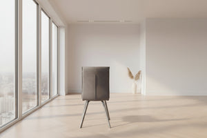 Chaise en tissu de salle à manger avec pieds en métal noir - Souffle d'intérieur