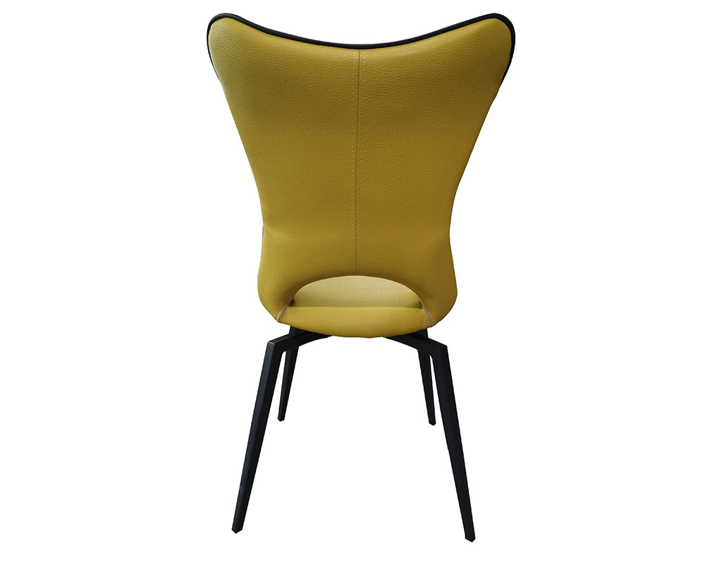 Chaise pivotante pieds metal jaune design - Souffle d'intérieur