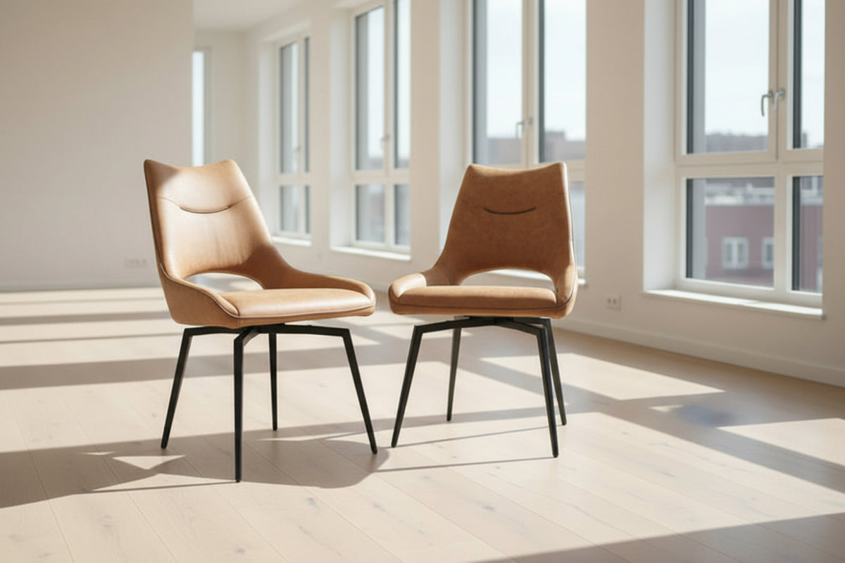 Chaise de salle à manger pivotante marron - Souffle d'intérieur