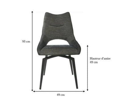 Chaise noir pivotante de table a manger moderne - Souffle