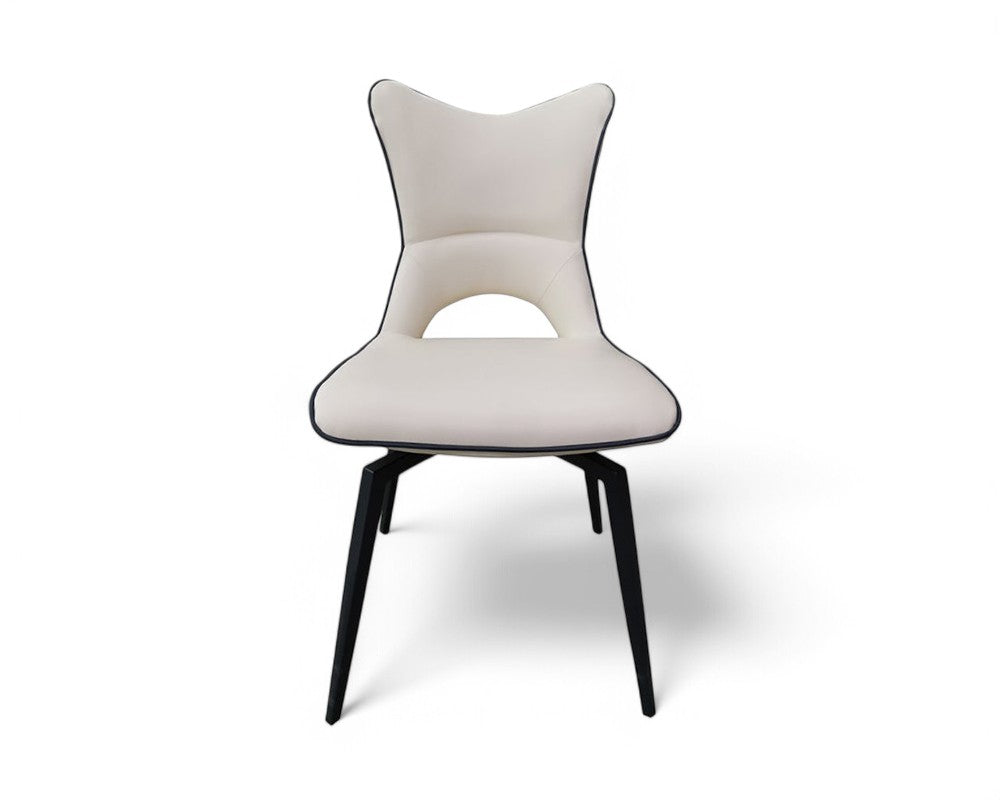 Chaise pivotante pieds metal beige design - Souffle d'intérieur