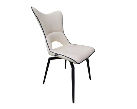 Chaise pivotante pieds metal beige design - Souffle d'intérieur