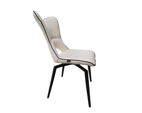 Chaise pivotante pieds metal beige design - Souffle d'intérieur