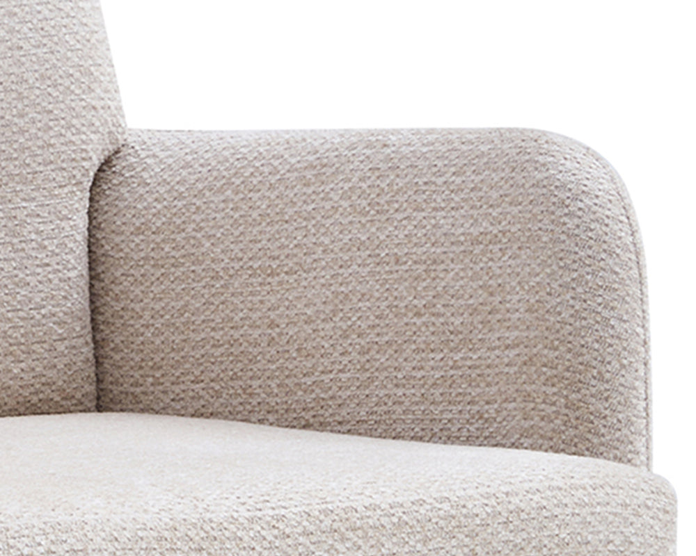 Chaise Tonella pivotante sans roulette blanc cassé - détail assise