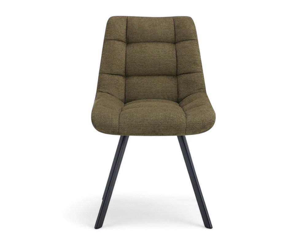 Chaise salle à manger design moderne en tissu vert - Rousseau - Souffle d'intérieur