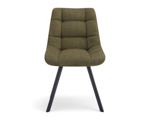 Chaise salle à manger design moderne en tissu vert - Rousseau - Souffle d'intérieur