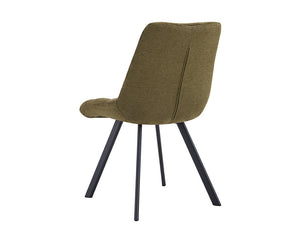 Chaise salle à manger design moderne en tissu vert - Rousseau - Souffle d'intérieur