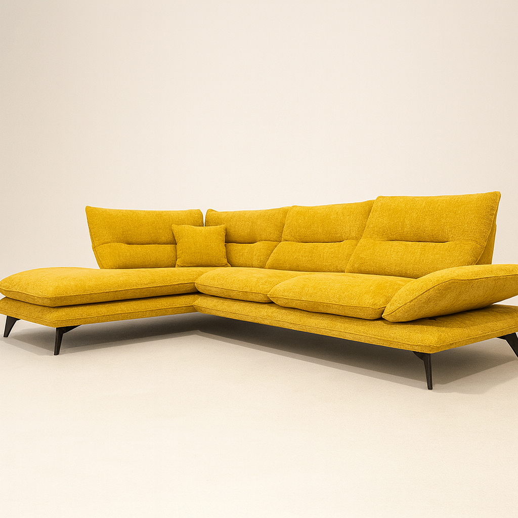 Canapé d'angle avance recule jaune - Libra