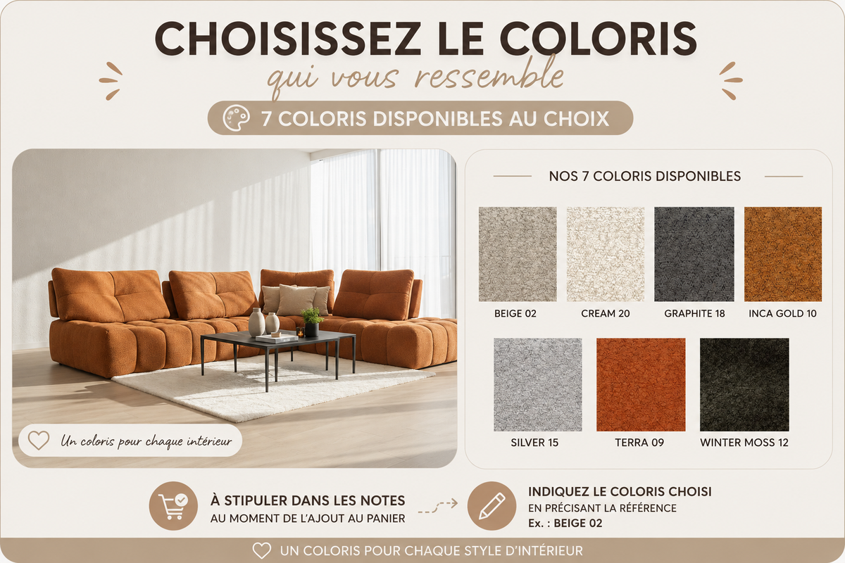 Canapé d’angle avec dossiers avance-recule – Cassia