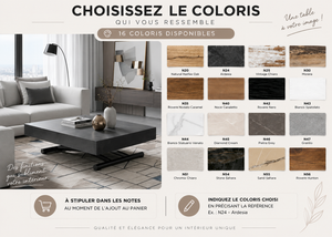 Table basse relevable et extensible – Carine