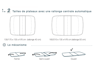 Table céramique carré extensible - Limy