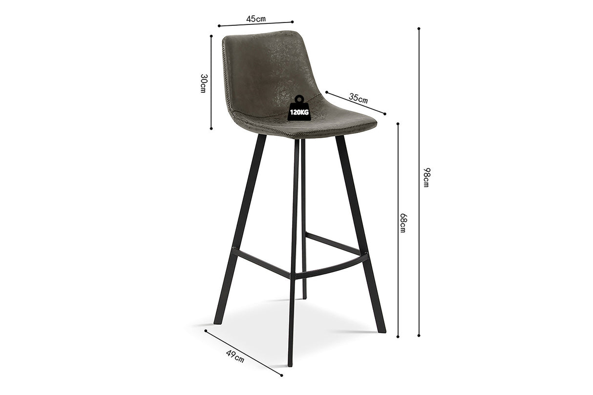 High chair in gray faux leather - Ozany