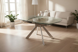 Table à manger en verre extensible - Clock