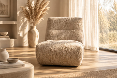 fauteuil confortable tissu bouclette 