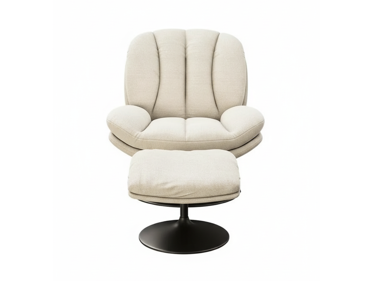 Fauteuil en tissu pivotant de salon - Lisa