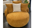 Fauteuil rond en tissu terracota - Souffle d'intérieur