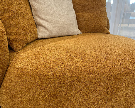 Fauteuil rond en tissu terracota - Souffle d'intérieur