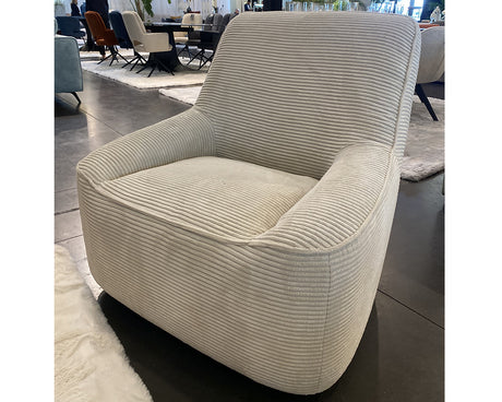 Fauteuil en velours côtelé beige pivontant - Souffle d'intérieur