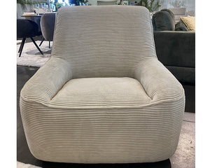 Fauteuil en velours côtelé beige pivontant - Souffle d'intérieur