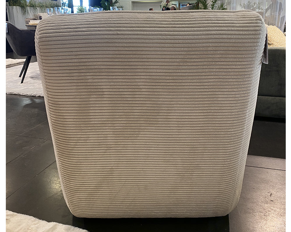 Fauteuil en velours côtelé beige pivontant - Souffle d'intérieur