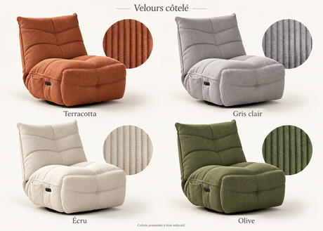 Fauteuil Smoothie – coloris velours côtelé