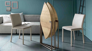 Table pliante Icaro Altacom transformable en table ronde Ø120 cm – Souffle d'Intérieur