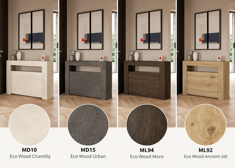 Nuancier des 4 coloris de la console extensible Slimmy