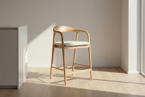 Chaise de comptoir en frêne massif - Clany