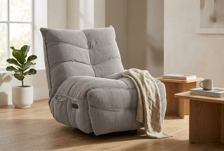 Fauteuil relax électrique pivotant Smoothie en velours côtelé – vue 5