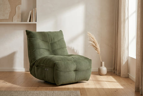 Fauteuil relax électrique pivotant Smoothie en velours côtelé – vue 4