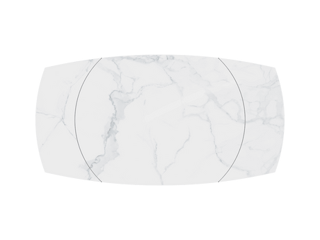 Table céramique extensible marbre blanc moderne - SOUFFLE D'intérieur