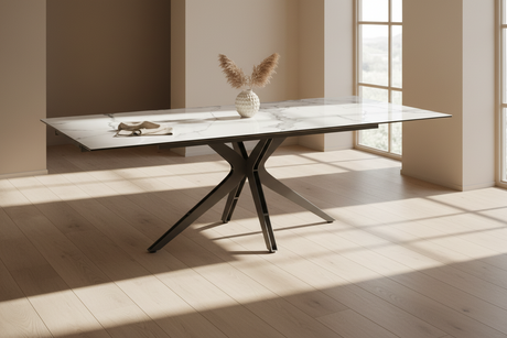 Table céramique extensible effet marbre - Akante