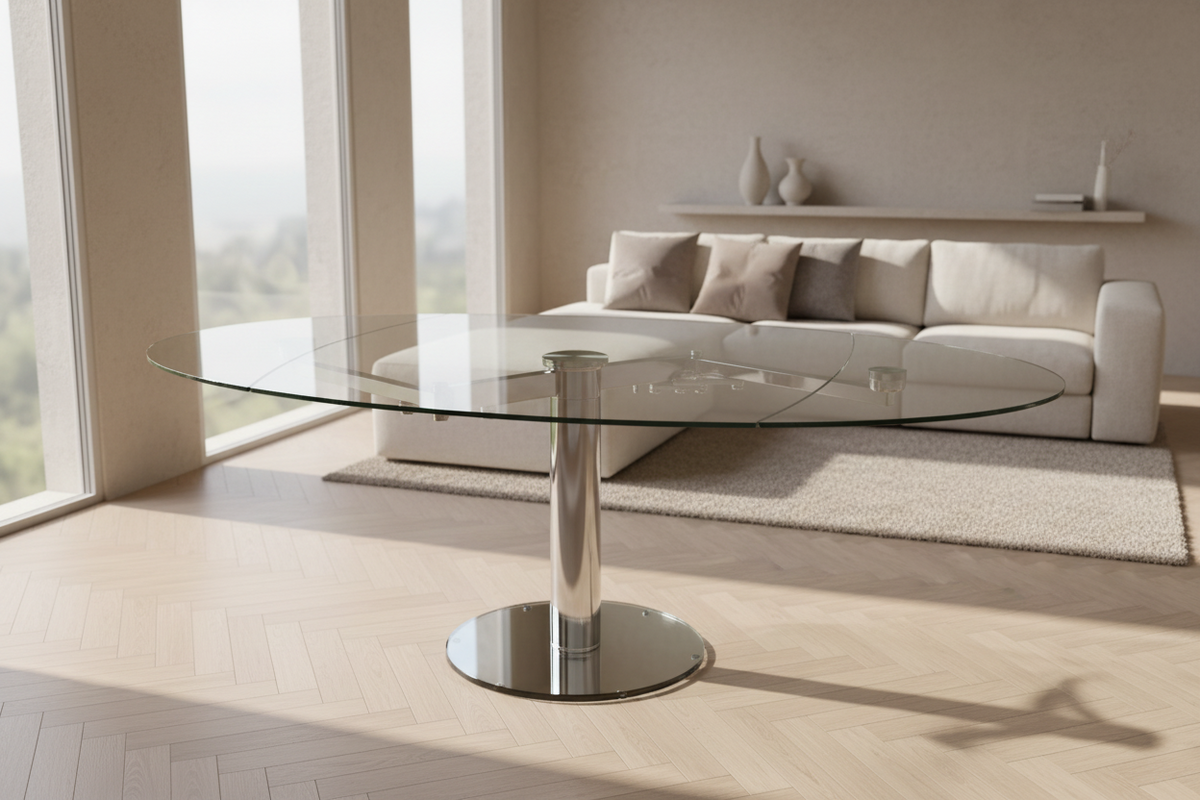 Table ovale en verre extensible Extand – 110 à 199 cm | 2 190 ...
