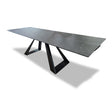 Table de salle à manger plateau rectangulaire céramique extensible marbre gris moderne  - Souffle d'intérieur