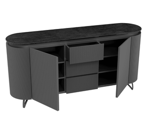 Buffet bas gris laque - Mohara